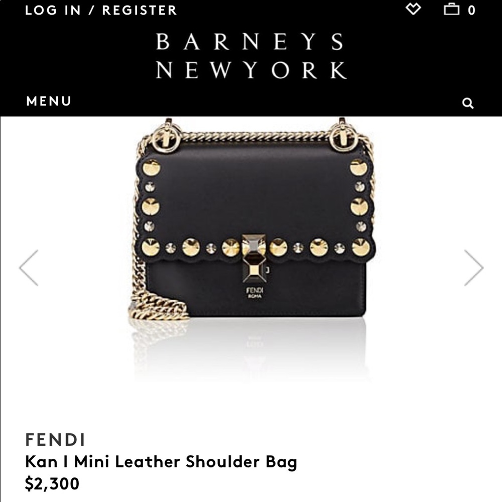 FENDI Kan I Mini Leather Shoulder Bag